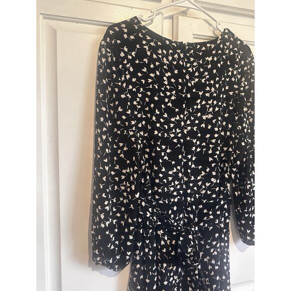 Talbots Size 16 Dress Belted Black Long Sleeve Office Church Party Stretch - Picture 7 of 12